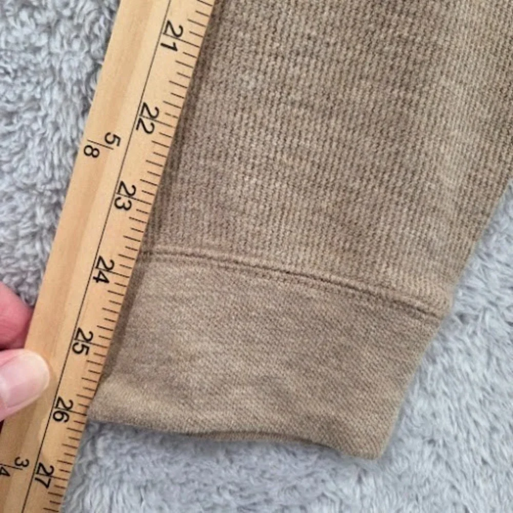 Banana Republic‎ Quarter Zip Men's Large Tan Waffle Knit Cotton Blend Pullover